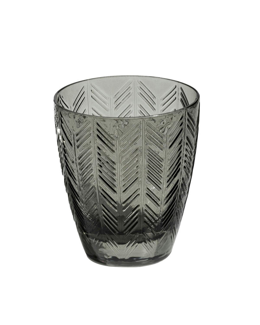 Wine Glasses ZIG ZAG Set of 6  Grey 9.8 oz, diam. 3.25", H 3.75"