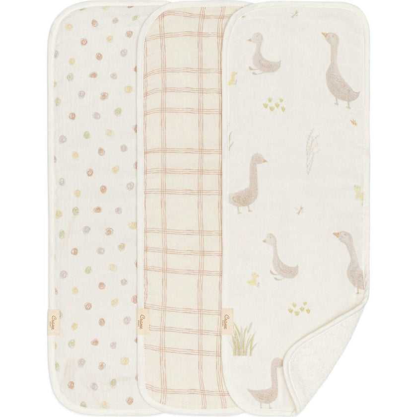 Charlie 3-pc. Farmhouse Goose Newborn Baby Burp Cloth Set