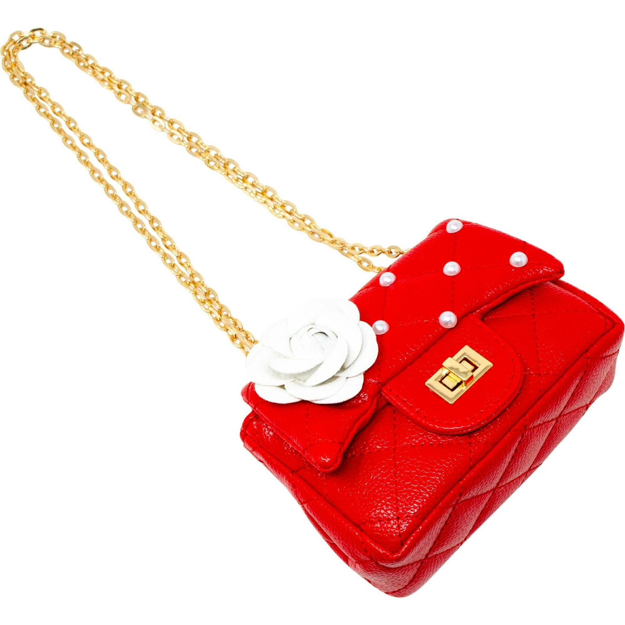 Classic Quilted Flower Pearl Handbag