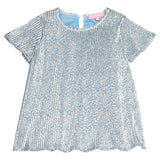 Crinkle Top - Blue Crinkle Stars