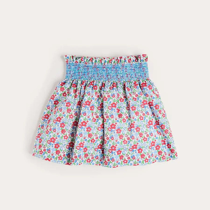 Emilia Floral Elasticated Waist Skirt in Red (2-10yrs)