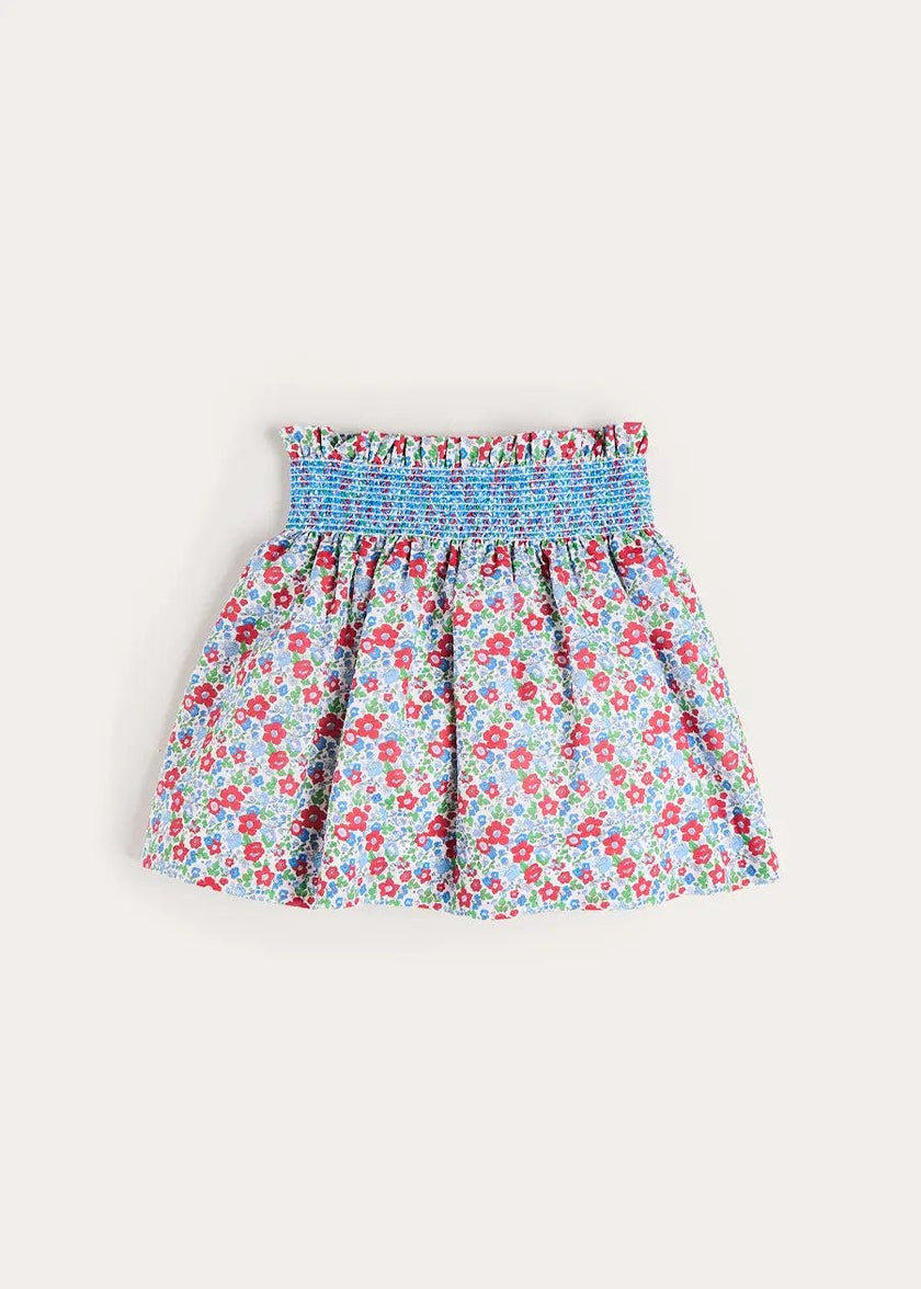 Emilia Floral Elasticated Waist Skirt in Red (2-10yrs)