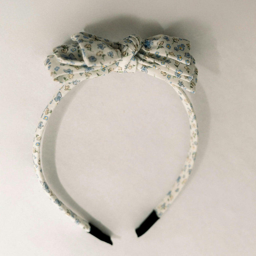 Three Little Bows Headband-Bluebell Charm