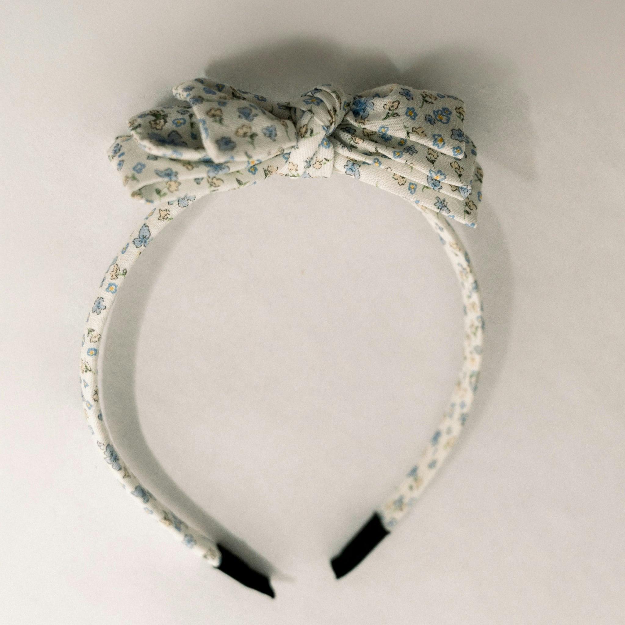 Three Little Bows Headband-Bluebell Charm