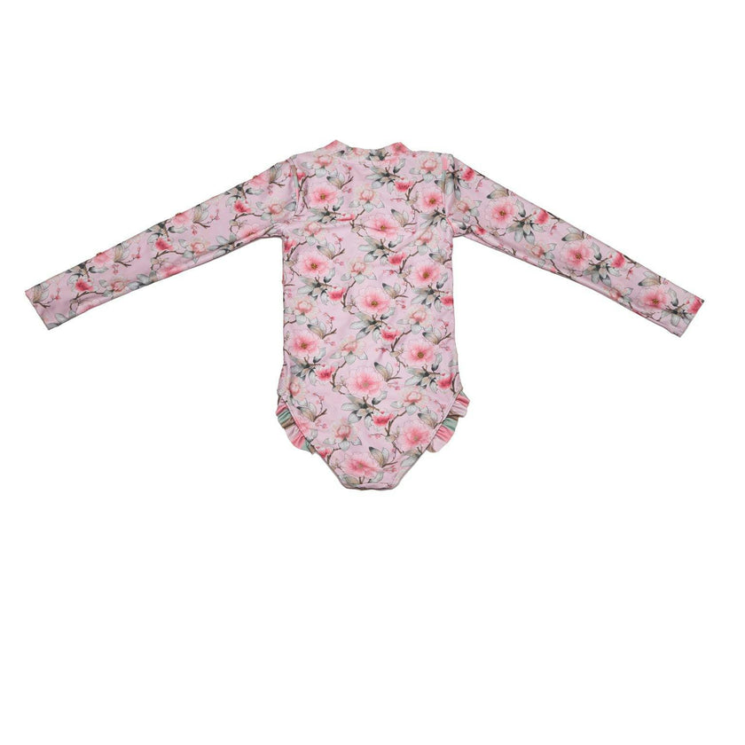 Long Sleeve Zip One Piece Swimsuit