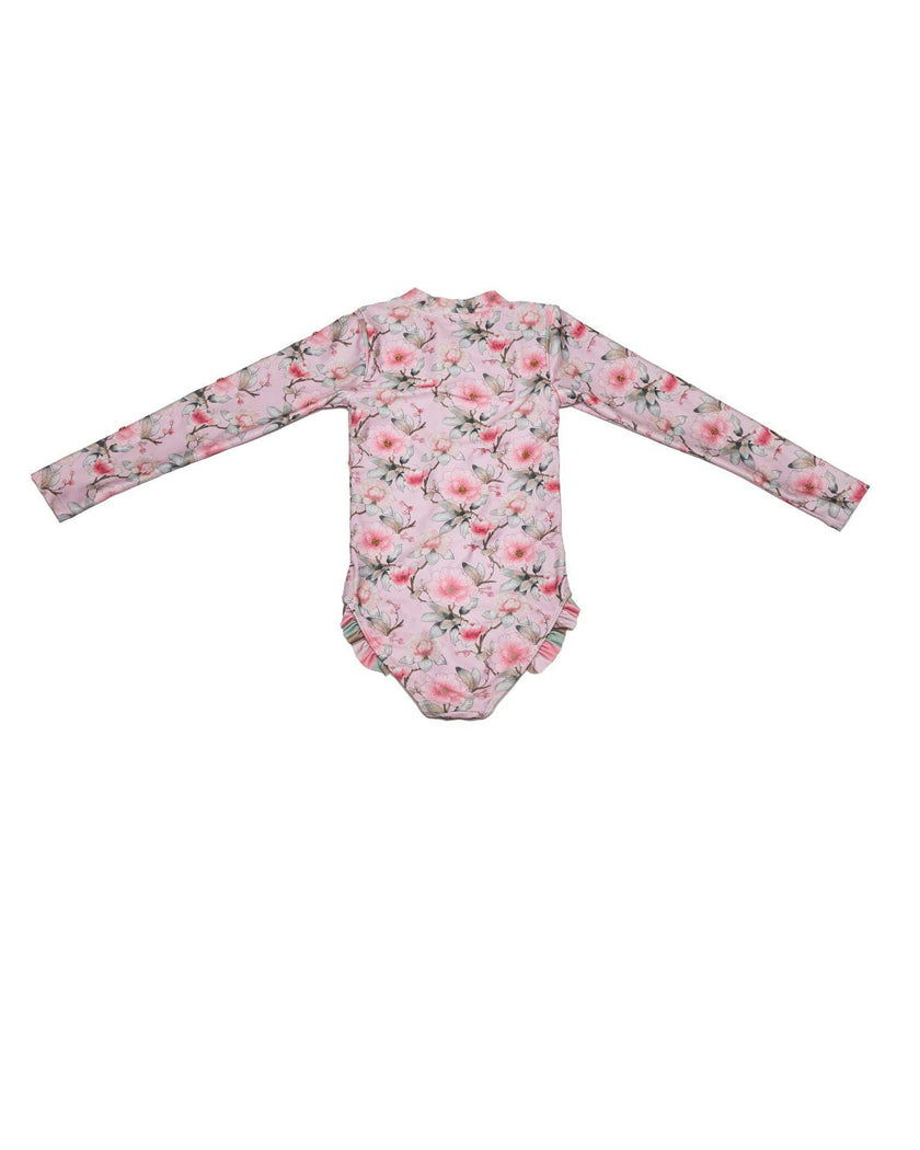 Long Sleeve Zip One Piece Swimsuit