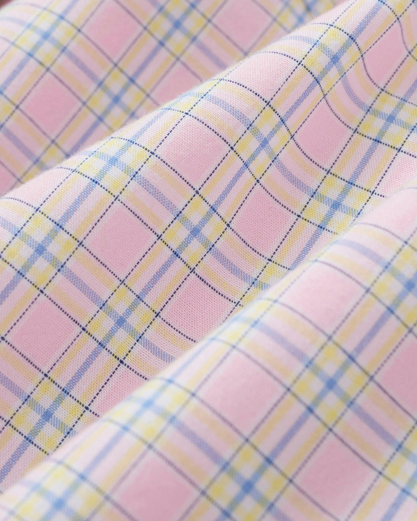Women's Twill Pajama Set in Peony Plaid