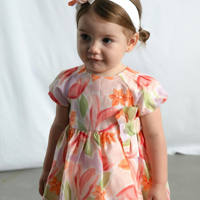 Lavender Baby Dress With Floral Print