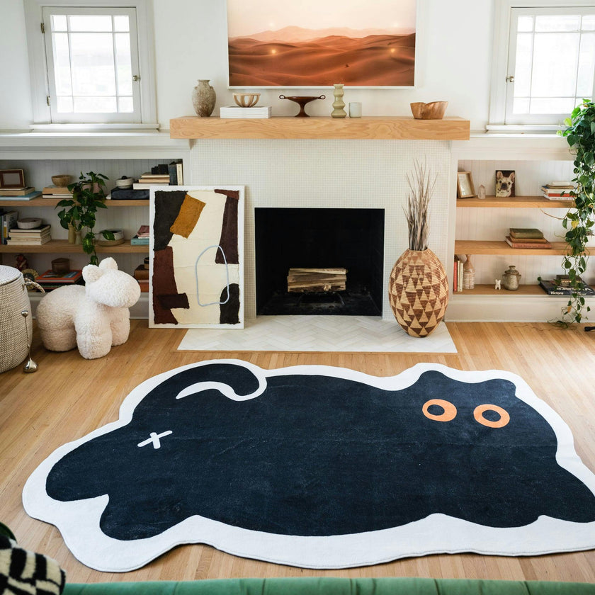 Cute Black Cat Rug
