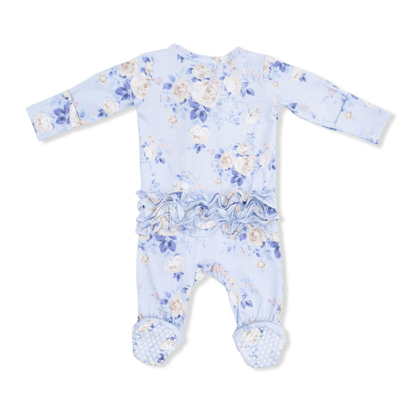 Ashley Rose Floral - 2 Way Ruffle Back Zipper Footie