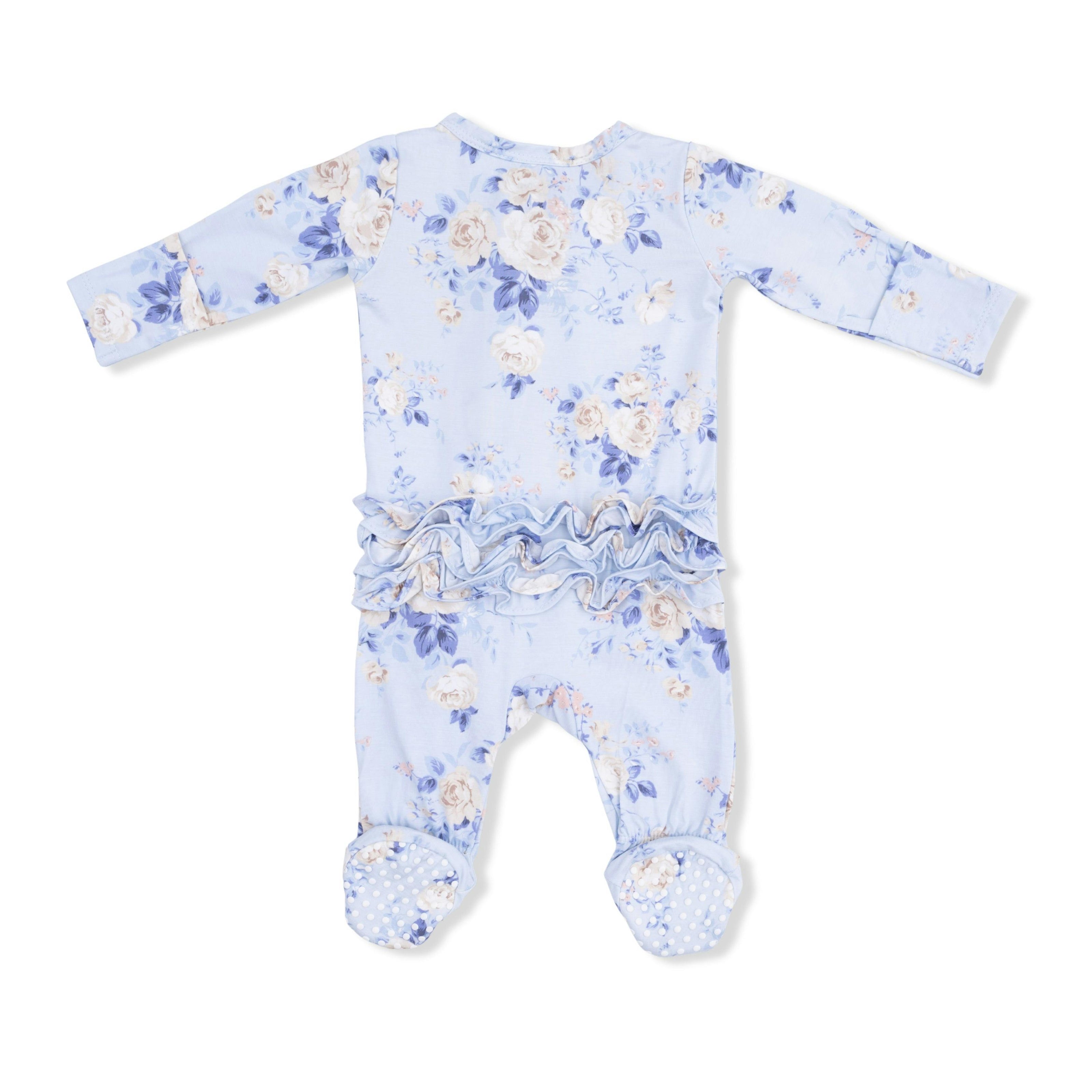 Ashley Rose Floral - 2 Way Ruffle Back Zipper Footie