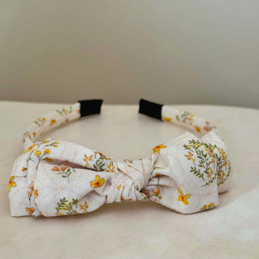 Three Little Bows Headband | Golden Blossom