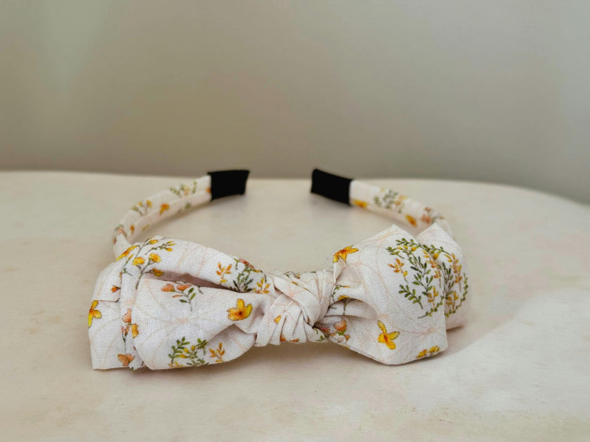 Three Little Bows Headband | Golden Blossom