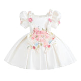 White Elarose Floral Embellished Dress