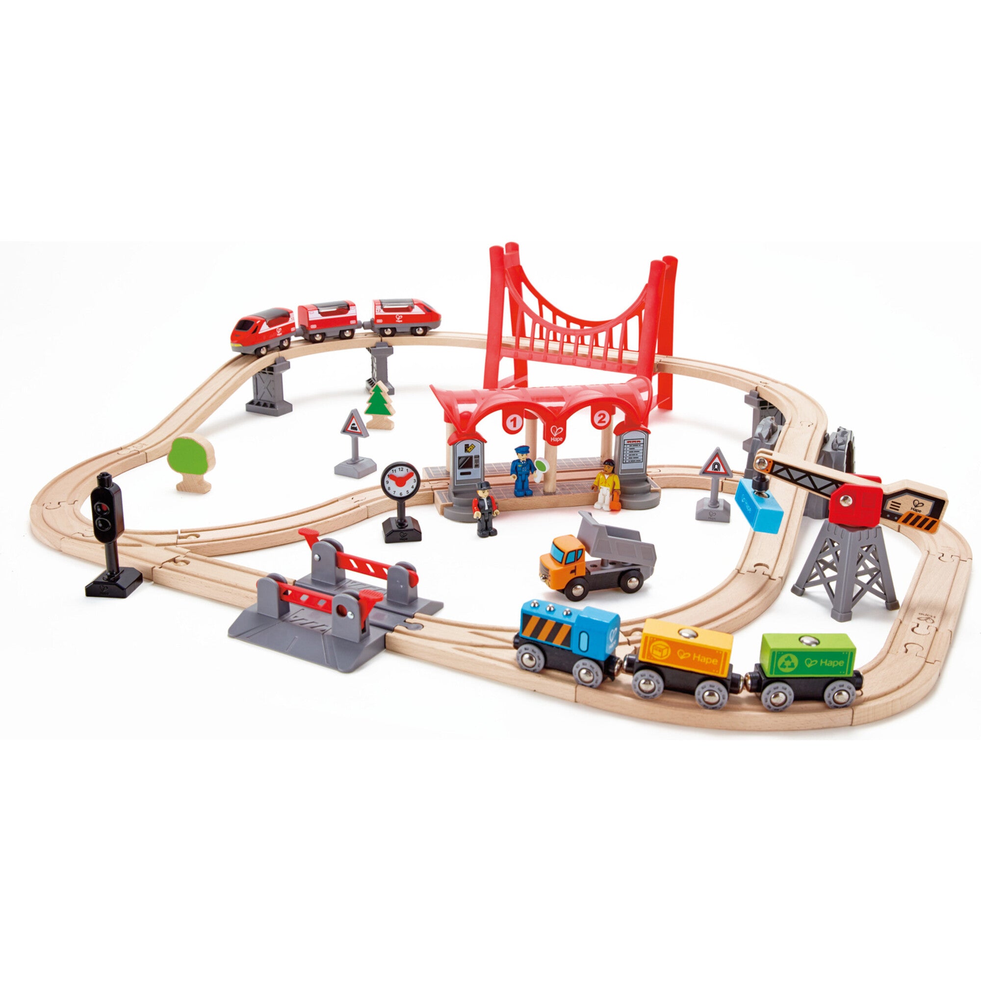 Wooden Busy City Train Set
