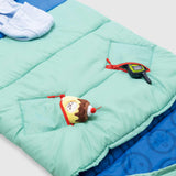 Sleep-N-Pack™ – Big Kid Size | Color Block Camp Collection: Blue Smile Face