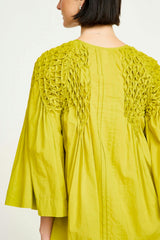 Ynez Smocked Dress in Lemongrass