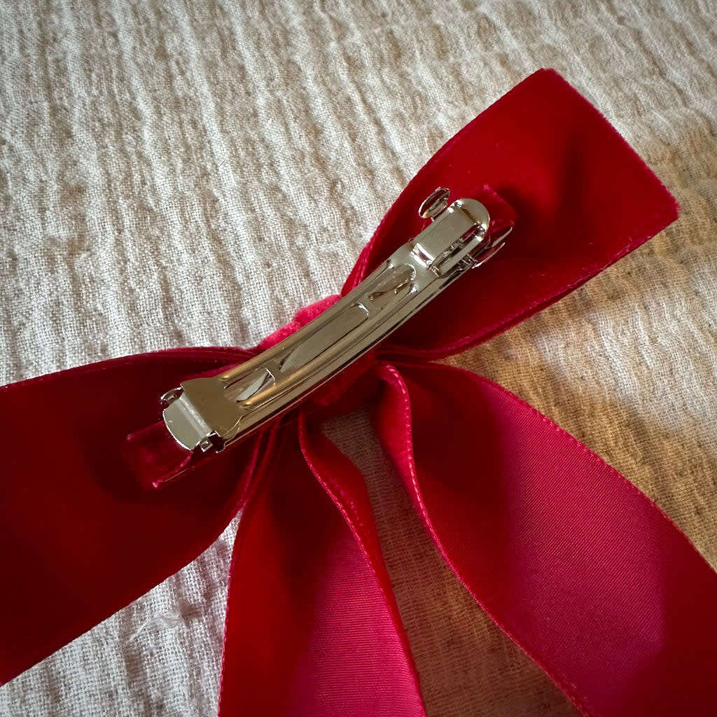 Mademoiselle Velvet Bow, Red