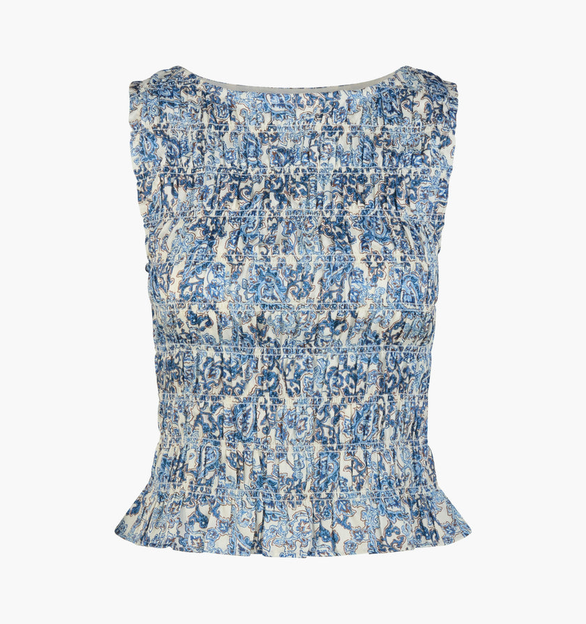 The Phoebe Nap Top -  Chedworth Paisley Blue