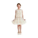 Ivory Amorette Floral Appliqué Top and Dress Set