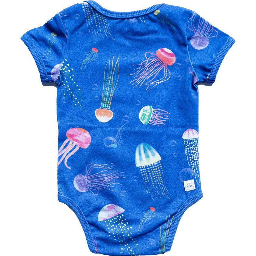 Wren Print Short Sleeve Snap Body