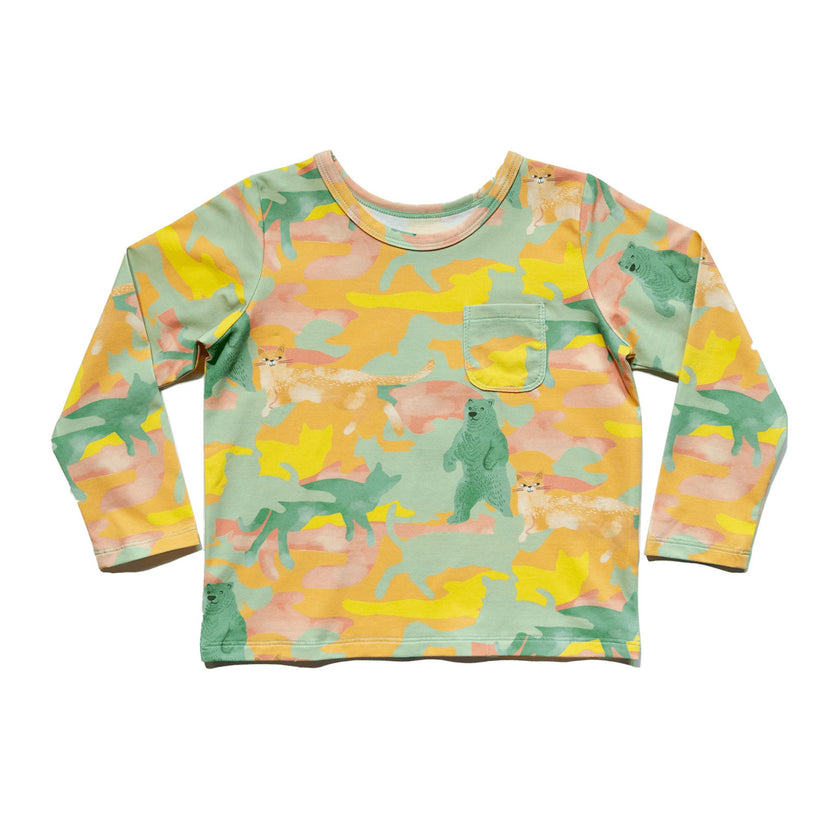 Billie Print Long Sleeve Pocket Tee