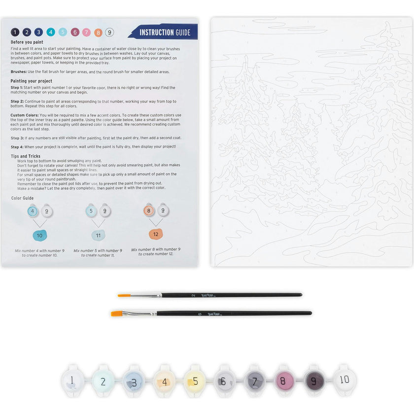 Acrylic Paint-By-Number Kit - Winter Wonderland