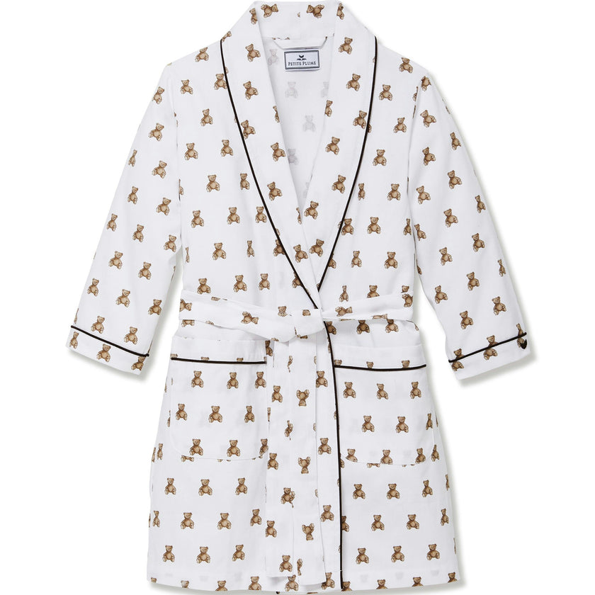 Kid's Brushed Twill Robe in Teddy Tales