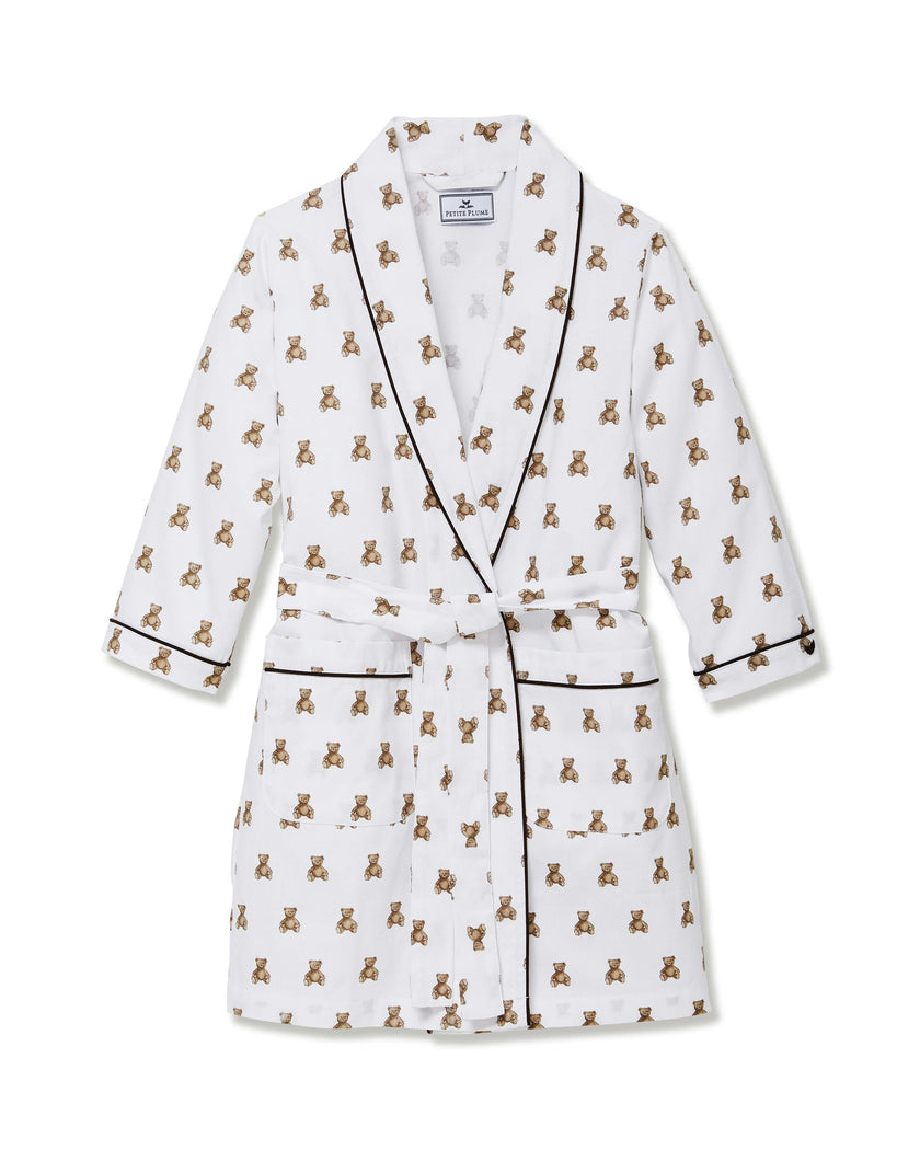 Kid's Brushed Twill Robe in Teddy Tales