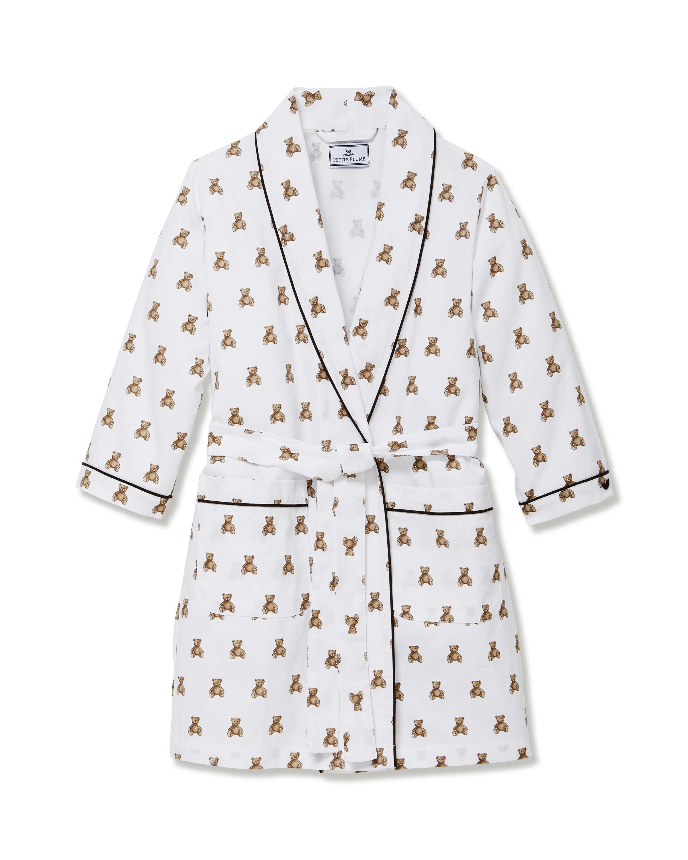 Kid's Brushed Twill Robe in Teddy Tales