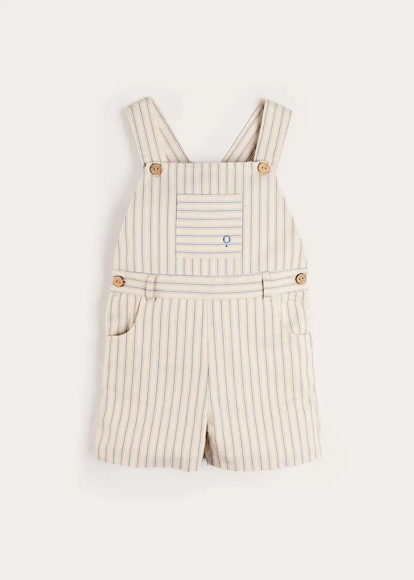 Percy Stripe Insignia Pocket Detail Dungarees in Blue (18mths-4yrs)