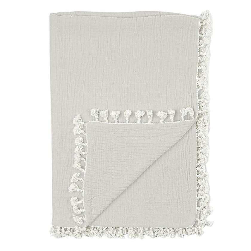 6-Layer Cotton Muslin Baby Blanket (Moonstone Grey)