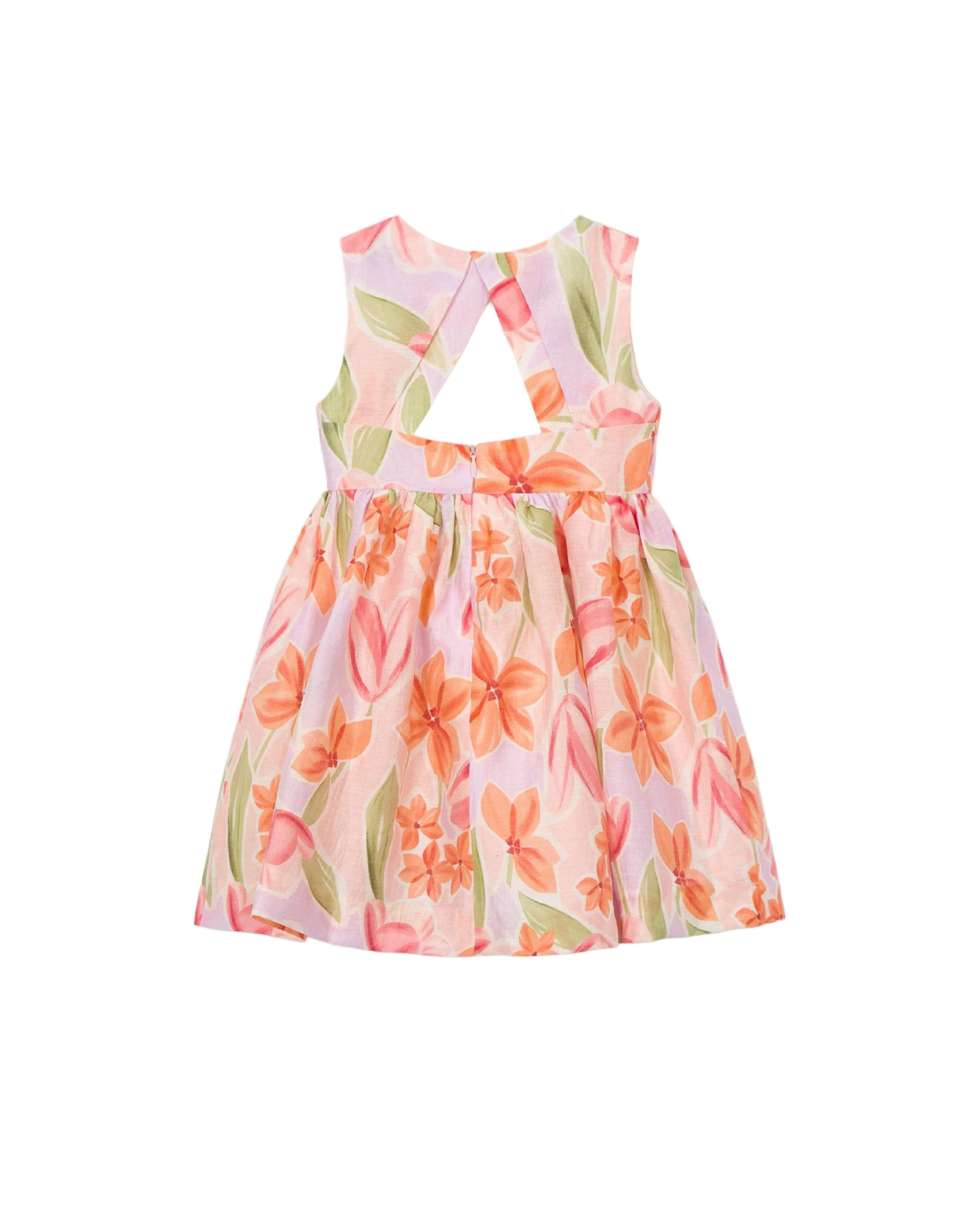 Pink Floral Bow Dress