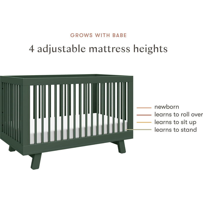 Hudson 3-In-1 Convertible Crib With Toddler Bed Conversion Kit In