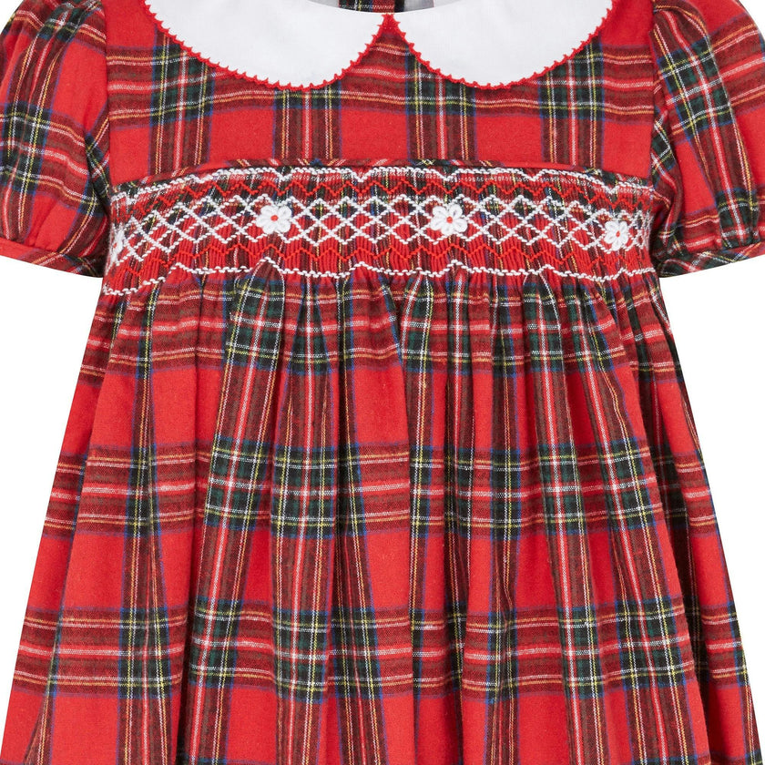 Lottie Hand Smocked Plaid Dress