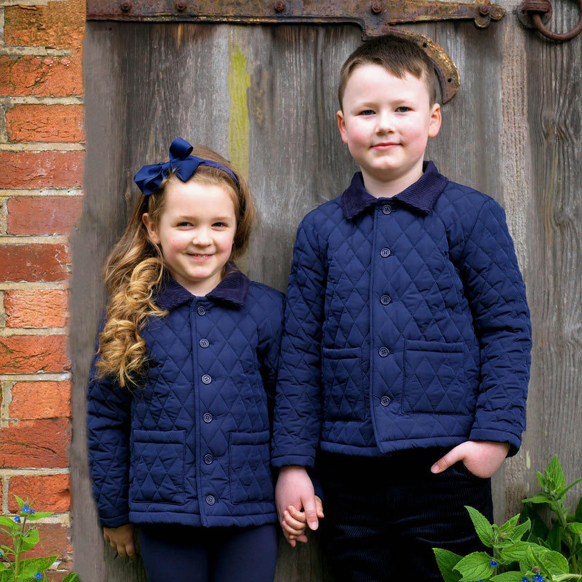 Quilted Corduroy Collar Front Pocket Jacket