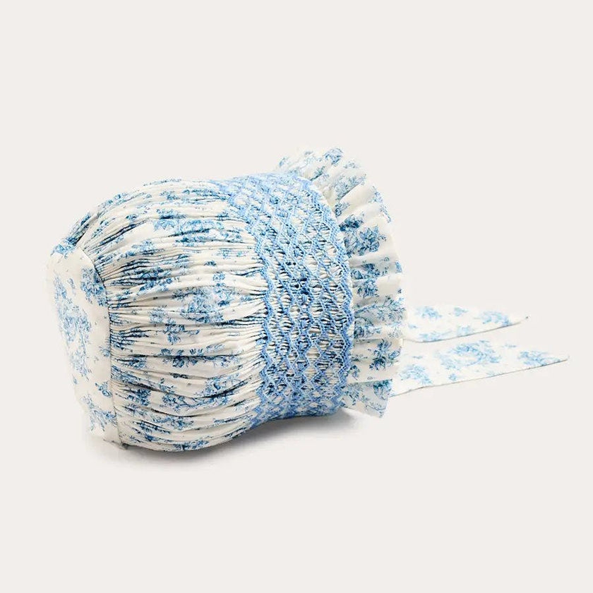 Audrey Toile Hand Smocked Bonnet in Blue (XS-L)