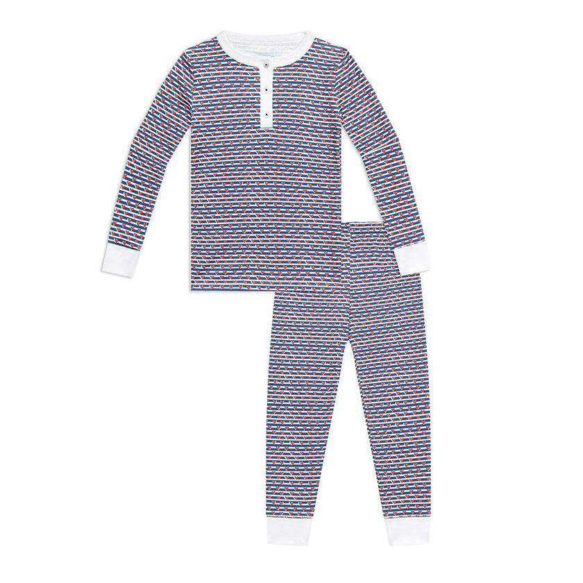 Sailor Hearts Two Piece Kids Henley Pajamas