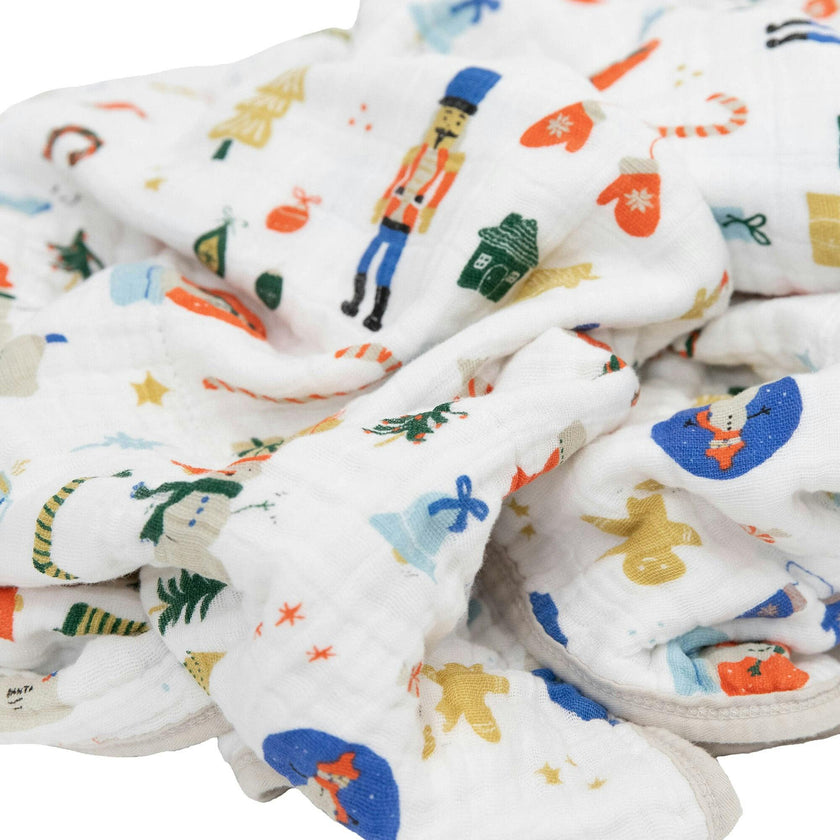 Original Cotton Muslin Quilt - Christmas Time
