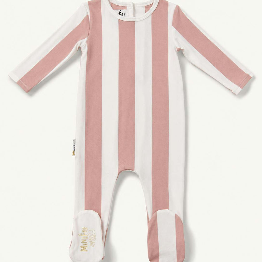 Striped Cotton Long Sleeve Footie