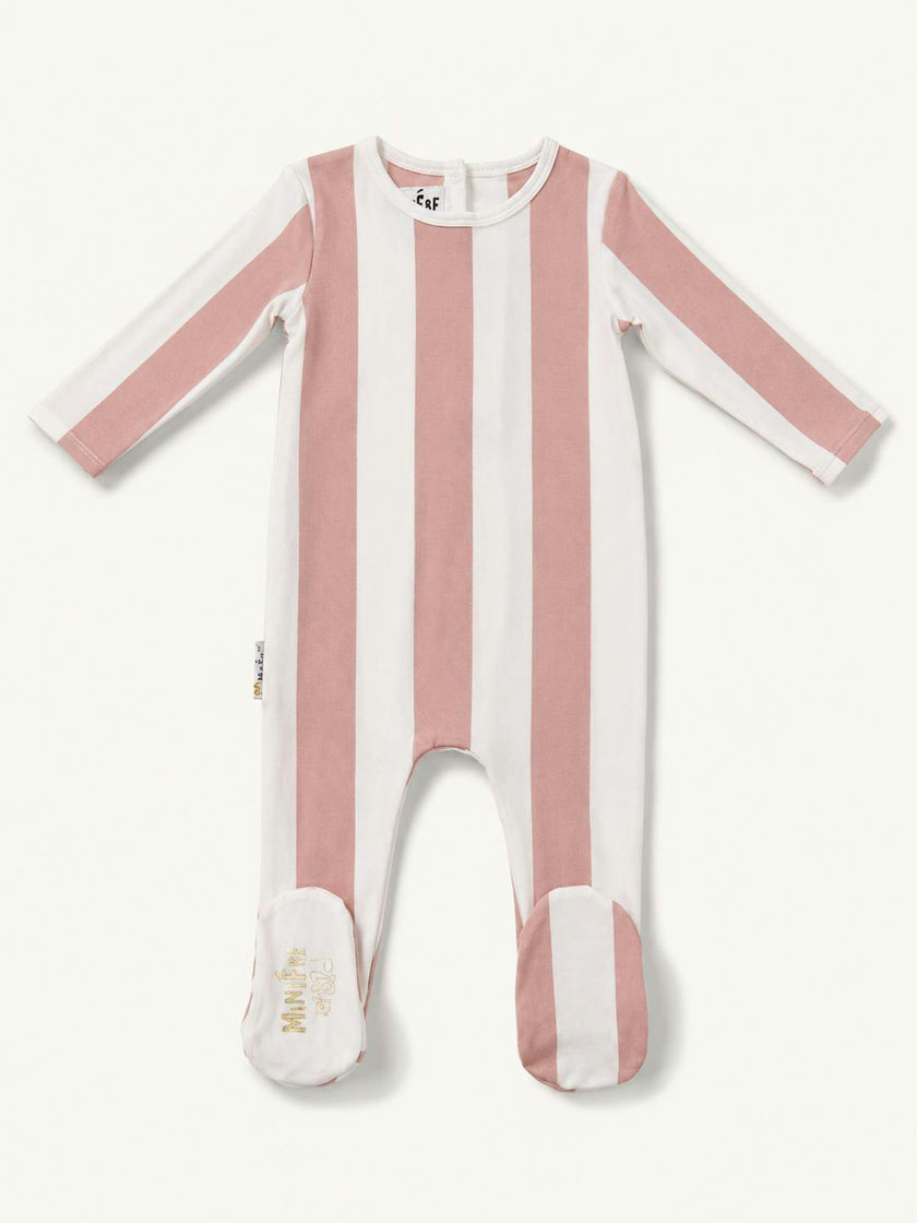 Striped Cotton Long Sleeve Footie