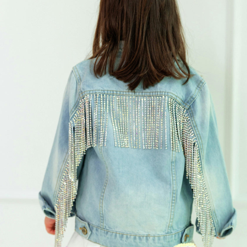 Crystal Tassel Denim Jacket