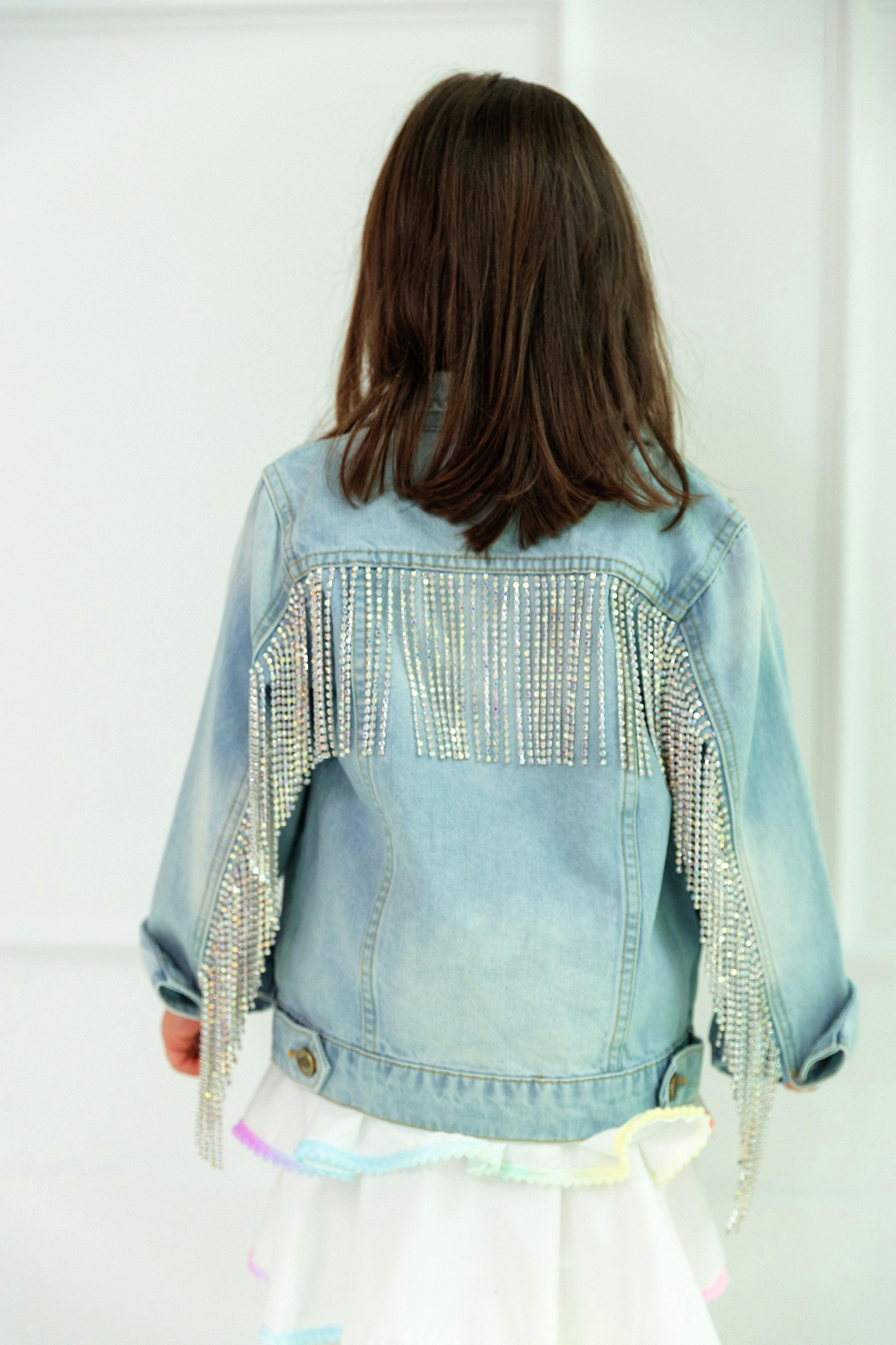 Crystal Tassel Denim Jacket