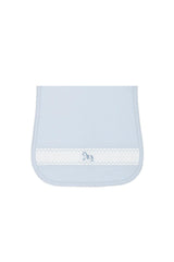 Blue Rocking Horse Embroidered Burp Cloth