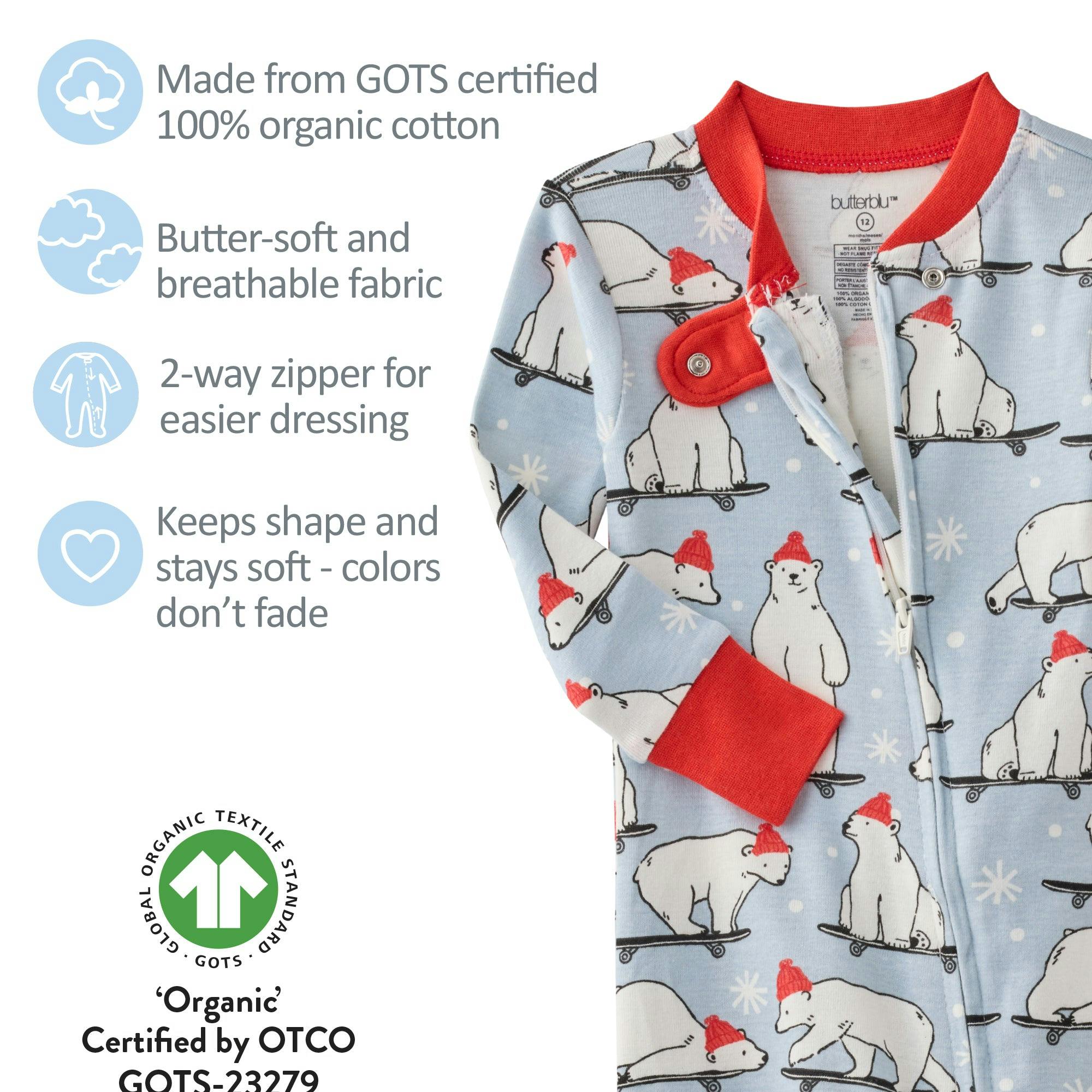 CRUZ Snug-fit Footed Baby Boys Pajamas
