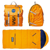 Sleep-N-Pack™ – Big Kid Size | NASA Official Logo & Patches | 2-in-1 Backpack & Sleeping Bag with Cozy Fleece Liner - ORANGE