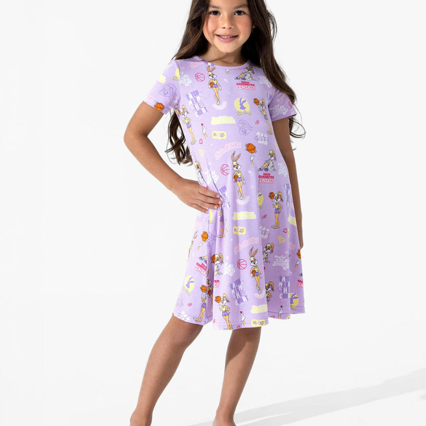 Lola Bunny Bamboo Girls' Short Sleeve Dress