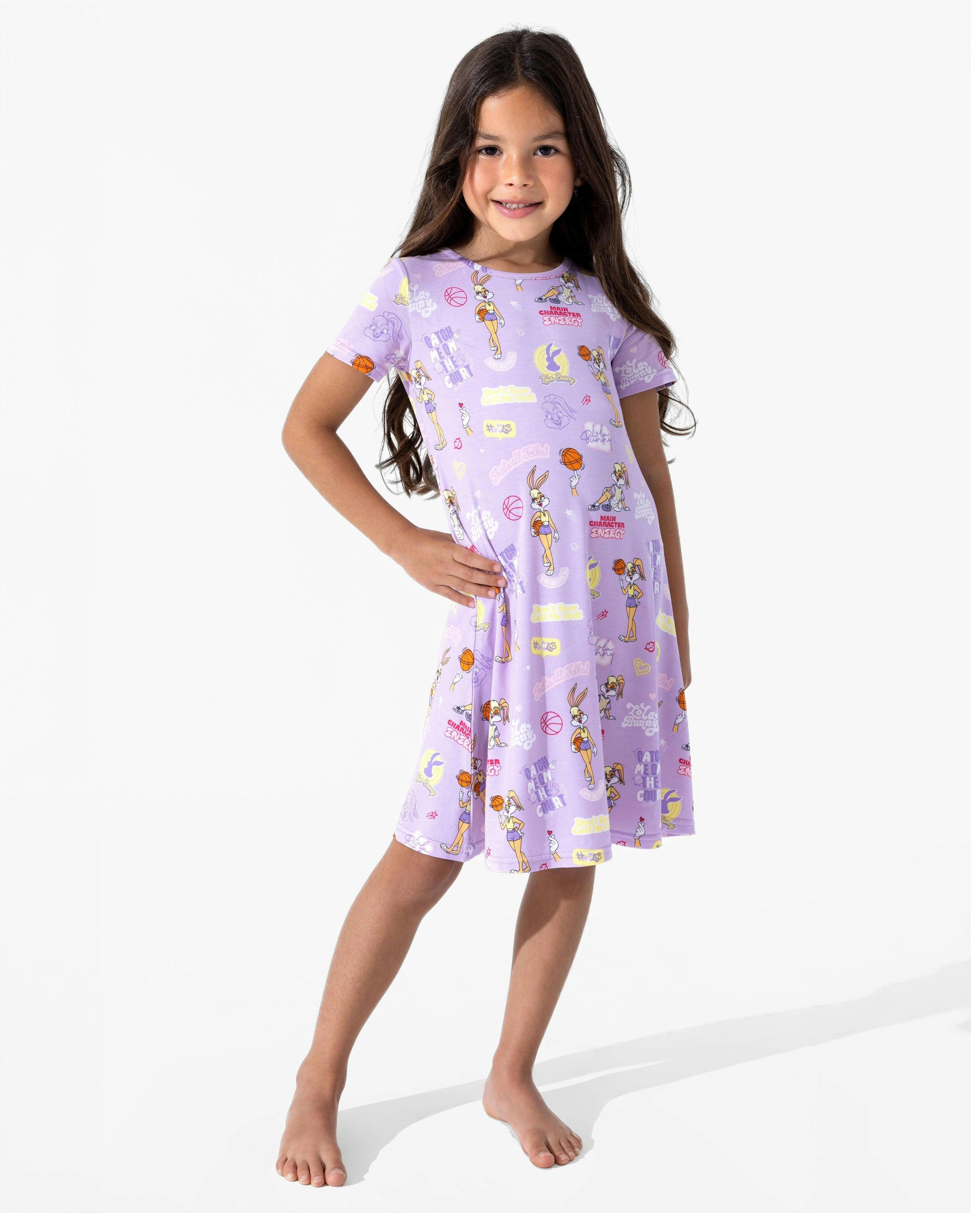 Lola Bunny Bamboo Girls' Short Sleeve Dress