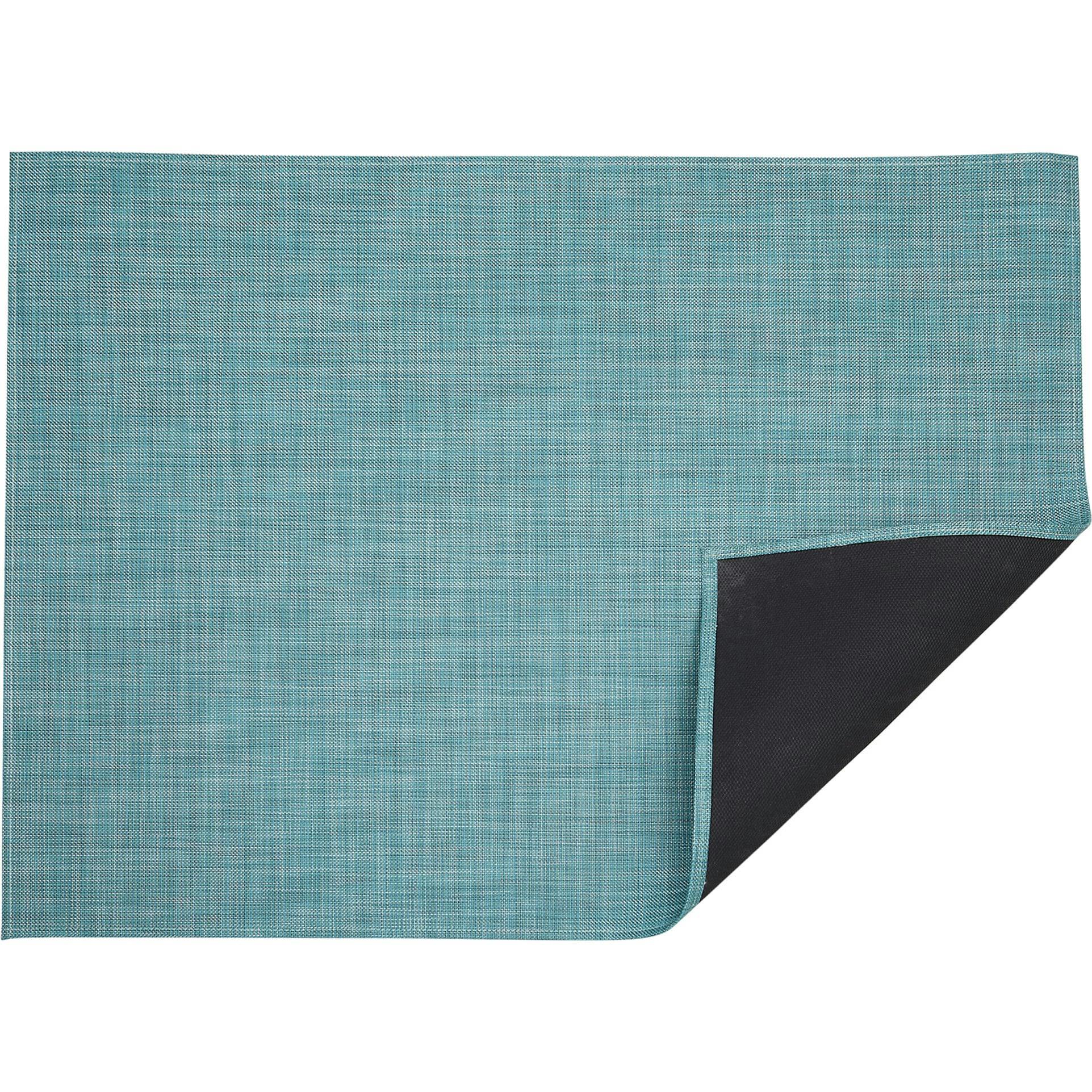 Mini Basketweave Floor Mat, Turquoise