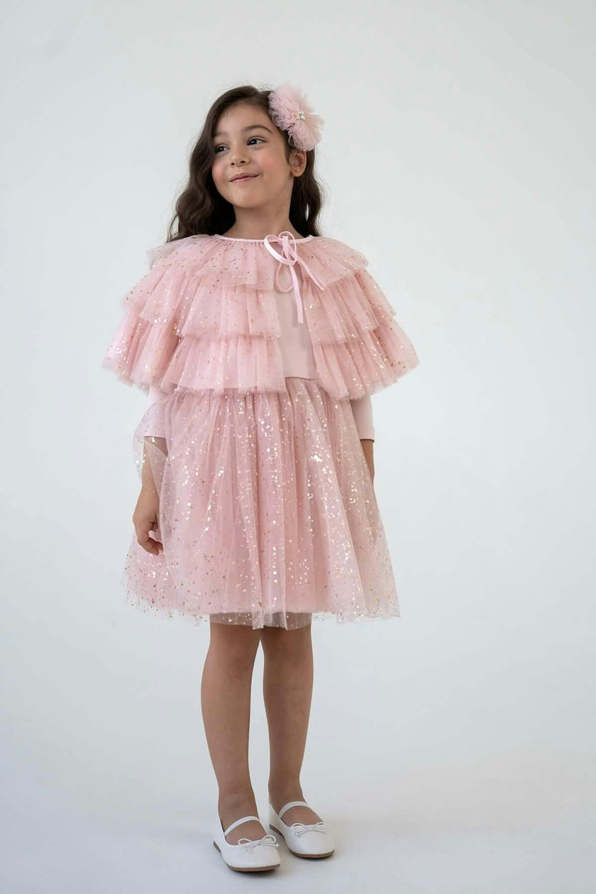 Full Shiny Pink Dress Set